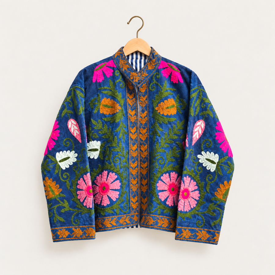 Suzani Velvet Sunflower Motifs